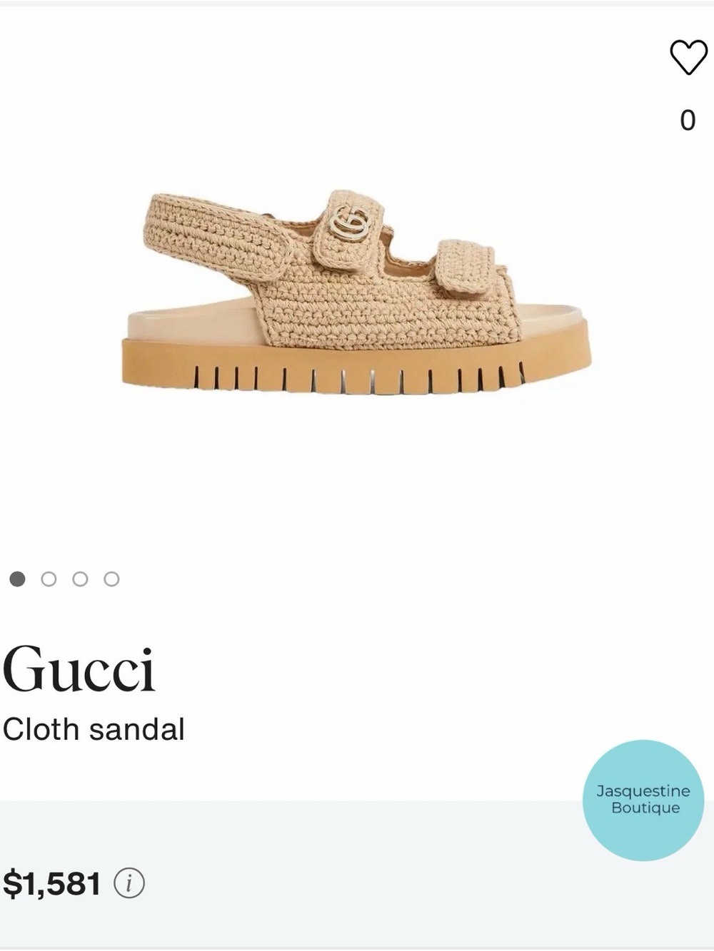 Gucci Tan Crochet Strap Sandal